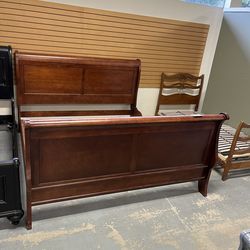 King size wood bed (in store)