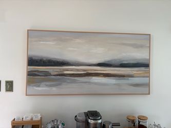 Large Framed Abstract Landscape Canvas Art
