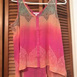 Pink Orange Green Boho Tank Top