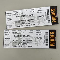 Padre Tickets  6-7-25 Gallagher 