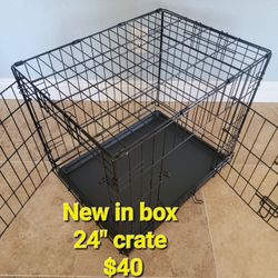 New 24" Dog Crate 2 Door Cat Cage With Black Bottom Tray Foldable Puppy Kennel Add A Bed $10-$15  All New  Jaula De Mascota 