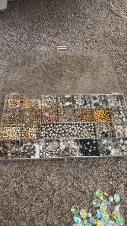 Large Assorted Metal Beads Collection with Organizer