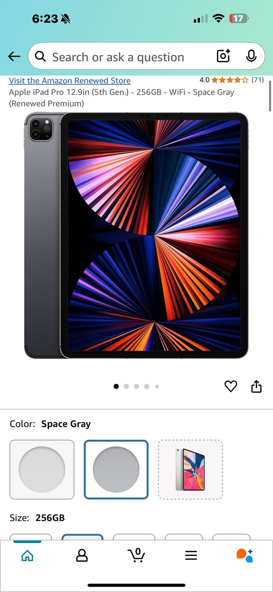 Apple iPad Pro 12.9in (5th Gen.) - 256GB - WiFi - Space Gray (Renewed Premium)