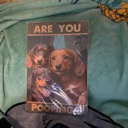 Cute Puppy Bathroom Sign Tin