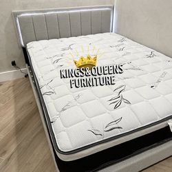 NEW QUEEN BED FRAME WITH MATTRESS