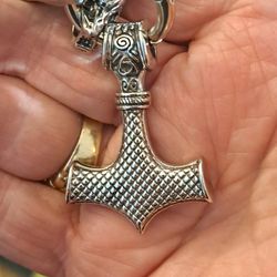 Viking Nordic Zinc Alloy Thor Hammer Pendant Necklace