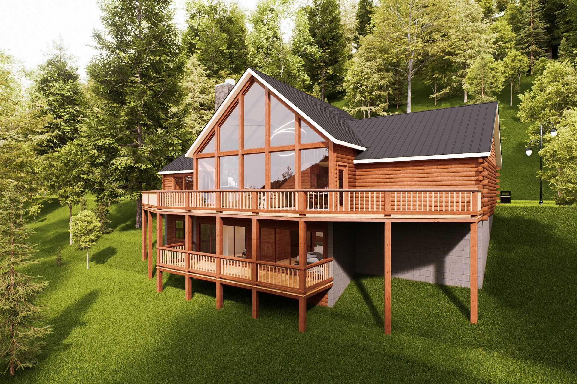 Custom Log Home Kit with Engineered Plans—Build It Anywhere!