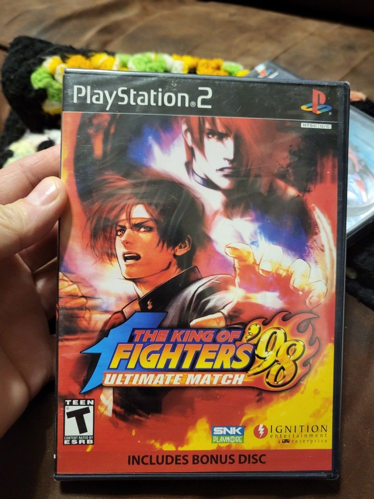 RARE. New Sealed Nice King of Fighters '98: Ultimate Match Sony PS2 game w/ bonus disc