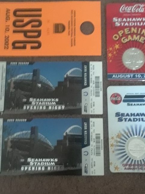 Opening Day Seahawks Stadium Used Tickets & Extras