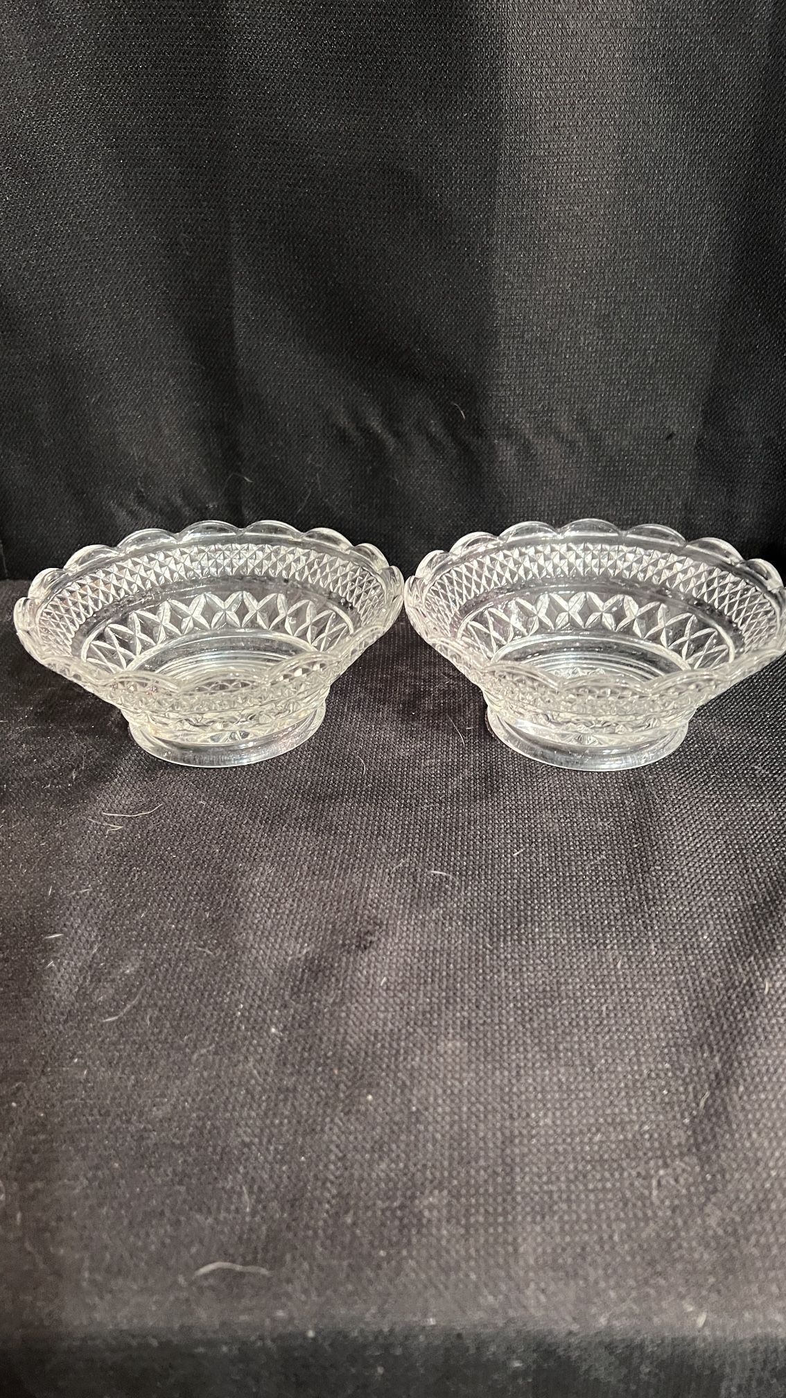 Vintage Pair Anchor Hocking Wexford Dessert Bowls