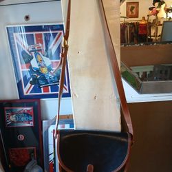 Vintage Spectator Saddle Buckle Bag | Black and British Tan Leather