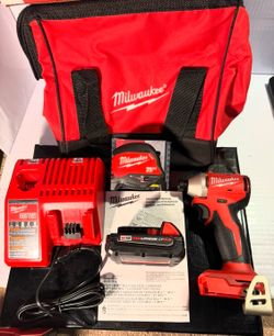 Milwaukee M18 18-Volt Lithium-lon Compact Brushless Cordless 1/4 in. Impact Driver COMBO