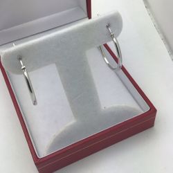 14k White Gold Hoops  💵  💳  💵 Cash and Card Accepted 💵  💳  💵