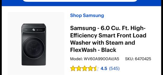 Samsung FlexWash/FlexDry Smart Washer & Dryer Set - Dryer Works - $699