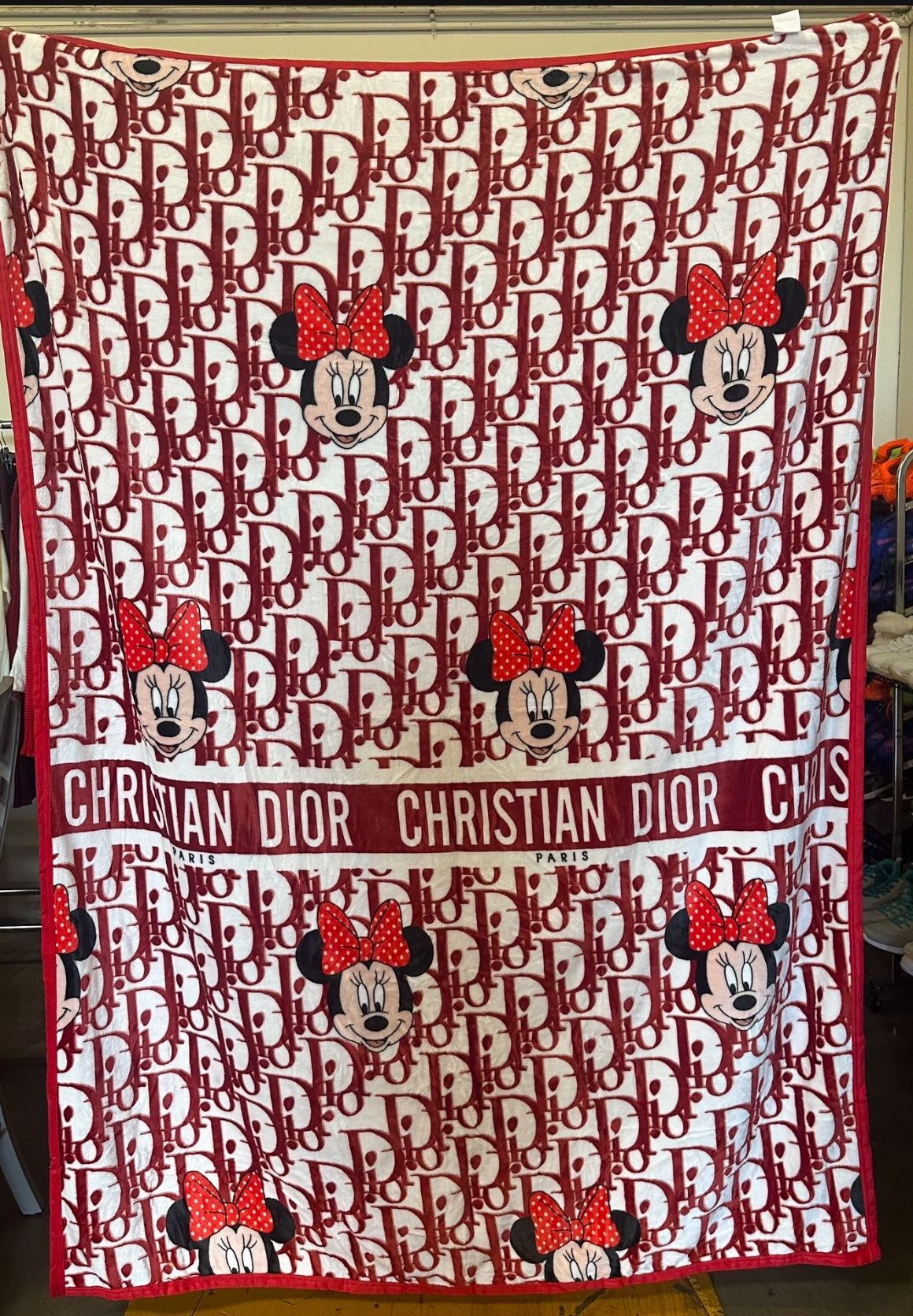 Christian Dior Ft Minnie Mouse 60x80" Blanket,NEW