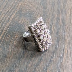 Women's Cocktail Ring - Adjustable Size, Silver