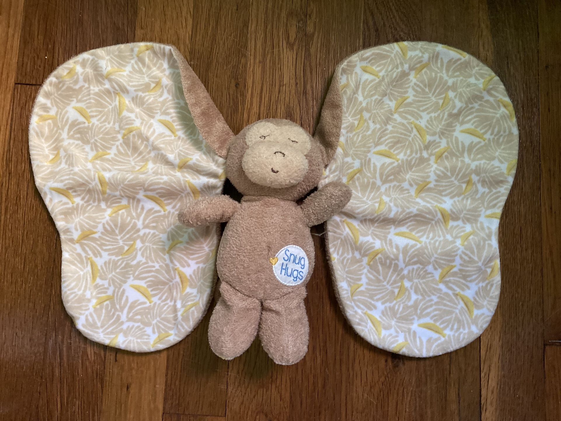 Kids Preferred Big Ear Monkey Banana Snug Hugs Lovey Security Blanket Plush 2020