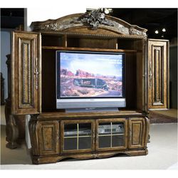 Michael Armani,TV entertainment Center, Armoire,Wood,marble& Beveled Glass
