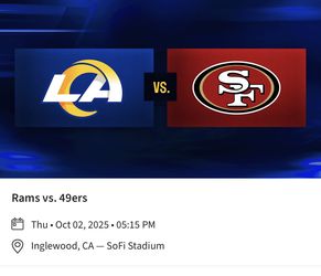Rams vs 49ers TNF