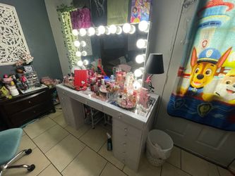 White vanity desk