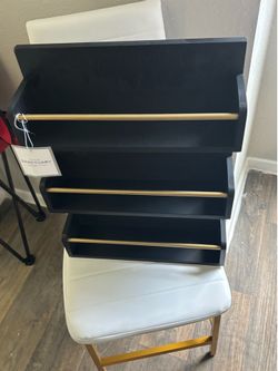 3-Tier Wall Shelf Organizer (Black & Gold – New)