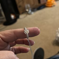 Sterling silver Moissanite ring 4.95 carats size 7