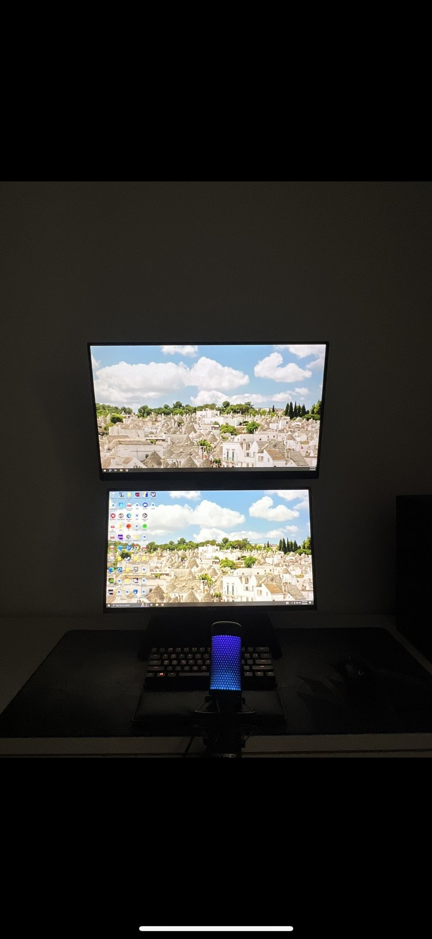 NZXT H1 Mini Gaming PC with 2 gaming monitors