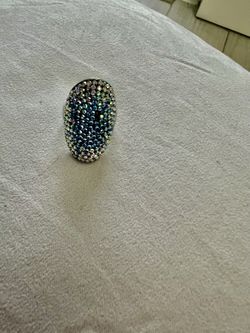 Multi Color Crystals Set In Sterling Silver 
