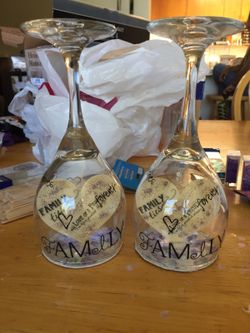 Wine glass candle holders