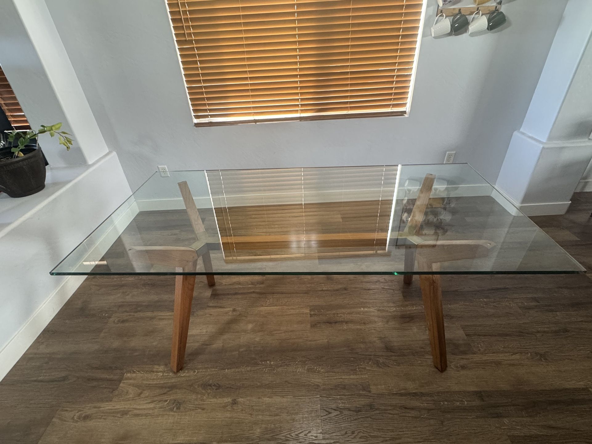 Crate and Barrel Glass Table
