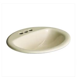 Aragon Self-Rimming Drop-In Bathroom Sink in Bone