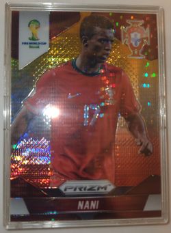 Nani / Portugal Red Yellow Pulsar Prizm Panini Card (Read Description)