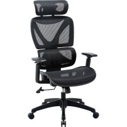Lorell Office Chair, High-Back, Mesh Back/Seat, Black