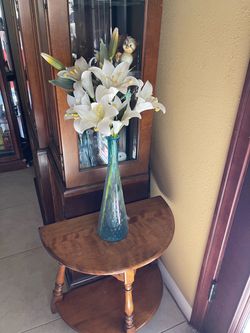 Tall Blue Art Glass Bud Vase