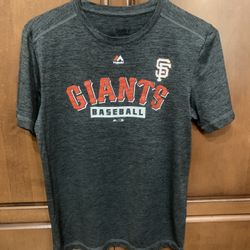 Majestic San Francisco Giants Baseball Short Sleeve Tee, Gray, Men’s Small