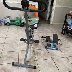 Health And Fitness Mini Stepper And Row-n- Ride 