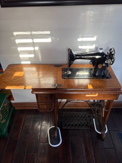 Antique Singer Treadle Sewing Machine with Cabinet