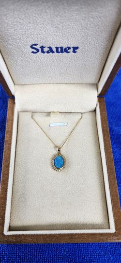 14k Gold Necklace Boulder Opal