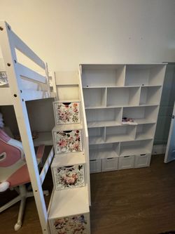 Bunkbed with mattresses and storage! Need gone immediately !!