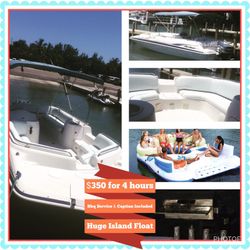 4 hour rental for tomorrow $350 includes captain, float and Bbq grill