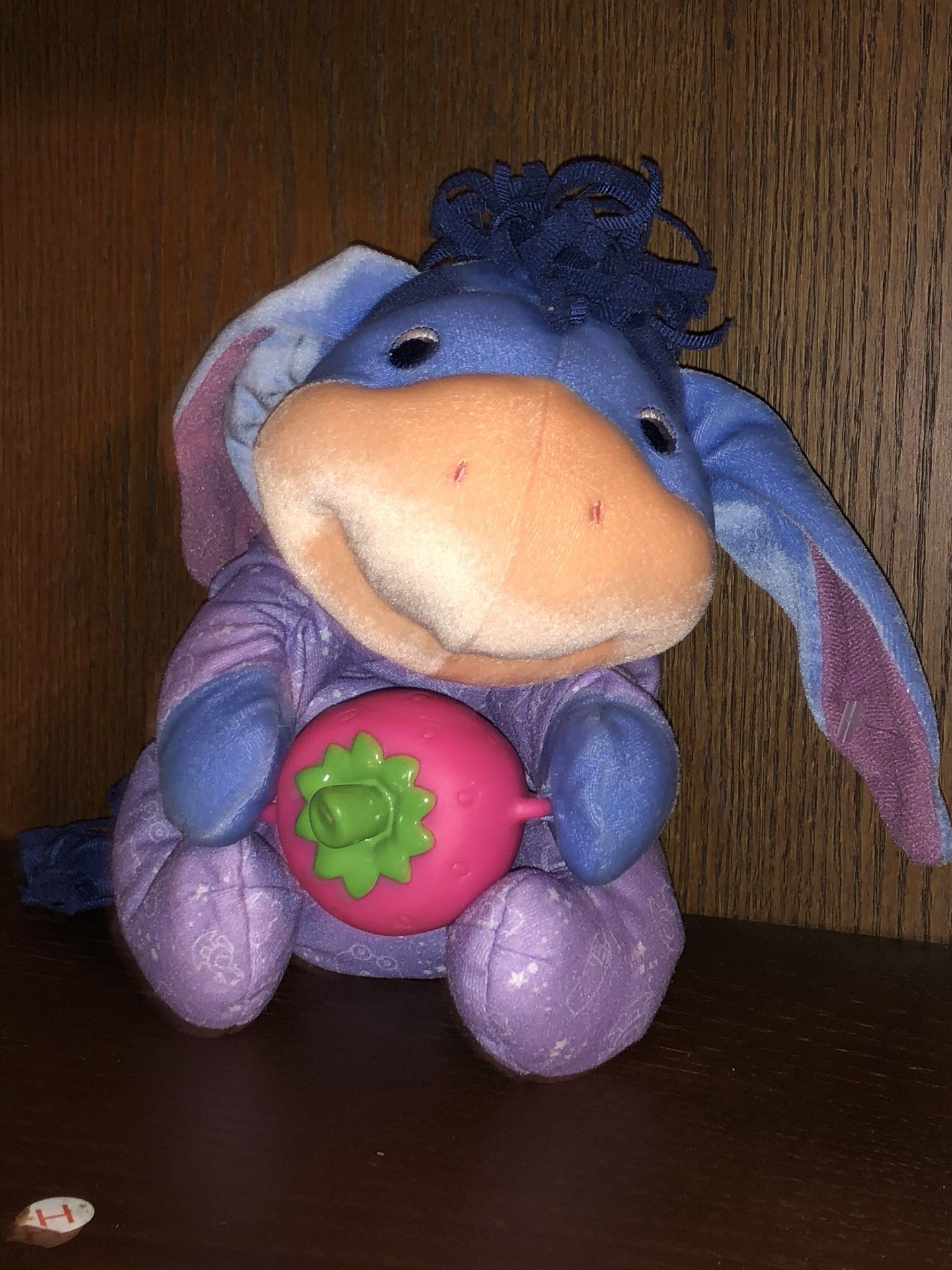 Disney Winnie the Pooh friend Eeyore baby plush plushie doll he burps!