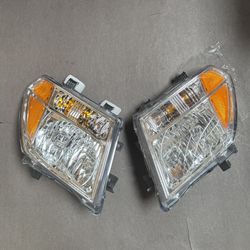 Pair 2005-2008 Nissan Frontier Chrome Headlights 2005-2007 Pathfinder Headlamps Left Right 