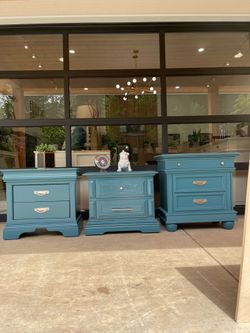 Turquoise side tables read ad