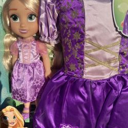 Disney Rapunzal Doll And Dress 