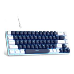 MageGee Portable 60% Mechanical Gaming Keyboard, MK-Box LED Backlit Compact 68 Keys Mini Wired Office Keyboard with Blue Switch for Windows Laptop PC