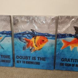 New 3 Piece Canvas Wall Art Print Motivational Speach