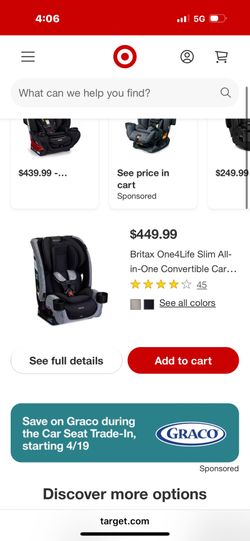 Car seat britax slim brand new ( one4life )