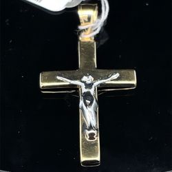 14Kt Yellow Gold Flat Cross Pendant 1.40g I-1353
