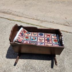 Wood Doll Cradle 