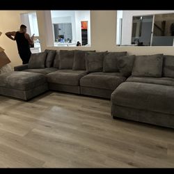 Brand New Comfy Modular Corduroy Sectional Set 